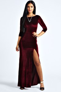 Kelly Velvet Long Sleeve Maxi Dress €38.00 from Boohoo.com 