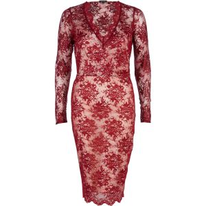 Red lace plunge midi dress  €50.00 from River Island.com ONLINE OFFER ONLY 